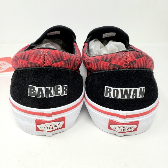 Vans Baker Rowan Speed Check Pro Black Suede Red - Picture 3 of 10